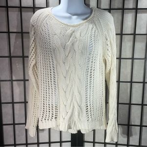 Buffalo ladies cable knit, high low sweater, size S/P
